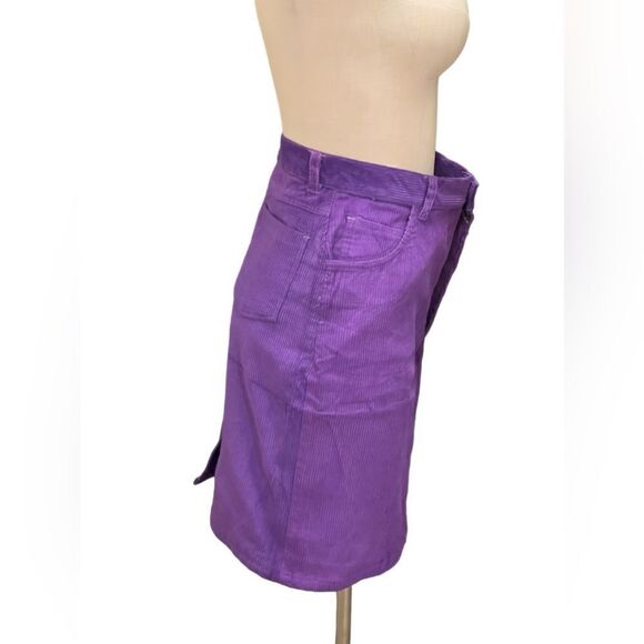 NWT Stylish Purple Corduroy Skirt by Paco Eligio - Picture 3 of 4